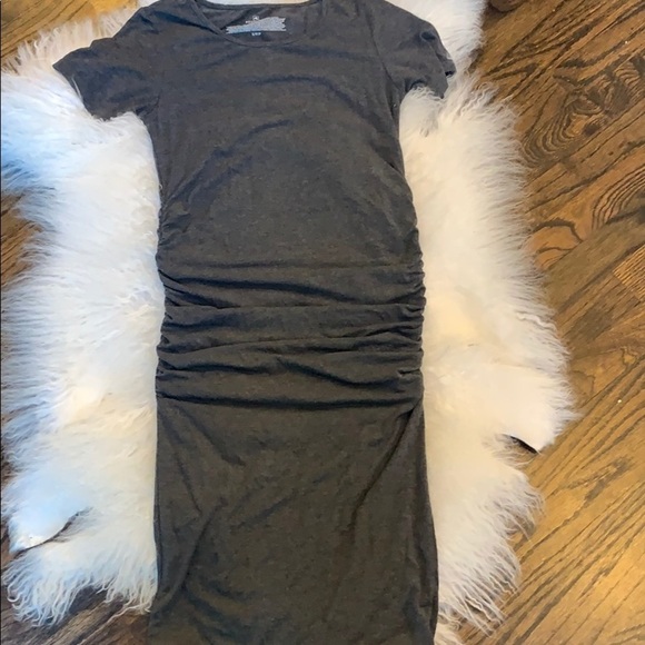 Rosie Pope Ruched Gray Modal Maternity Ruth Dress - Picture 4 of 9